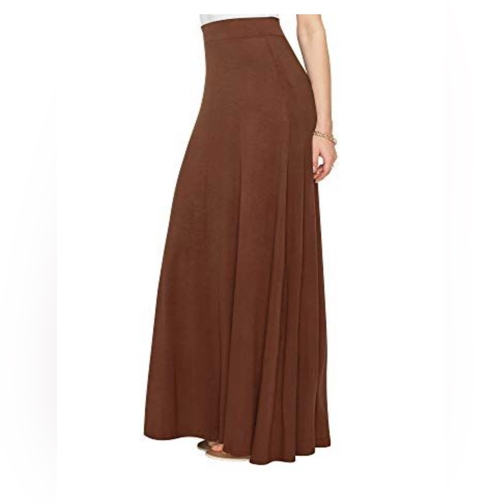 Elegant Rust Brown Maxi Skirt